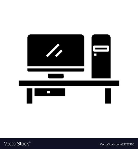 Computer black icon concept Royalty Free Vector Image