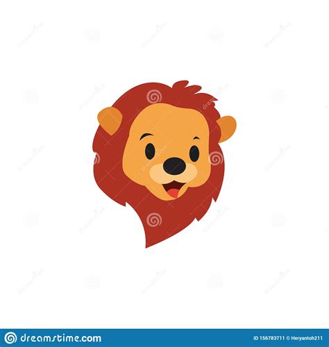 Cute Lion Face Emoticon Emoji Expression Illustration Logo Stock ...