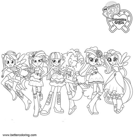 My Little Pony Equestria Girls Coloring Pages Characters - Free Printable Coloring Pages