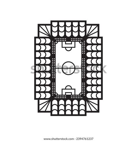 Vector Sport Black Icon Football Stadium Stock Vector (Royalty Free ...