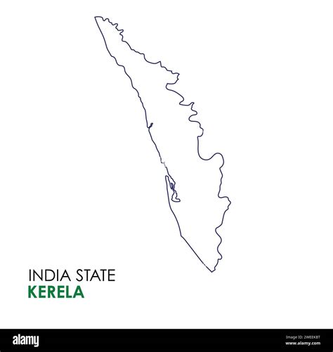 Kerala map of Indian state. Kerala map vector illustration. Kerala vector map on white ...