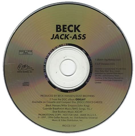 Beck Jack-ass US Promo CD single — RareVinyl.com