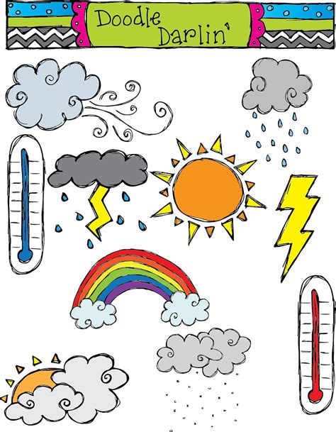 Weather Clipart Set INSTANT DOWNLOAD by DoodleDarlin on Etsy