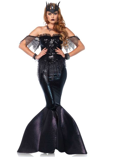 Costume sirena malefica nera Donna Premium: Costumi adulti,e vestiti di ...