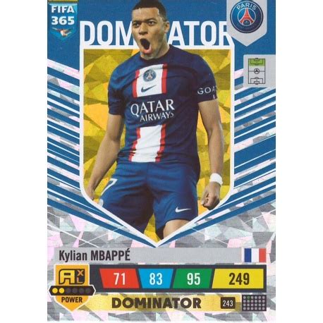 Trading Cards Kylian Mbappé Dominator Fifa 365 Adrenalyn XL 2023