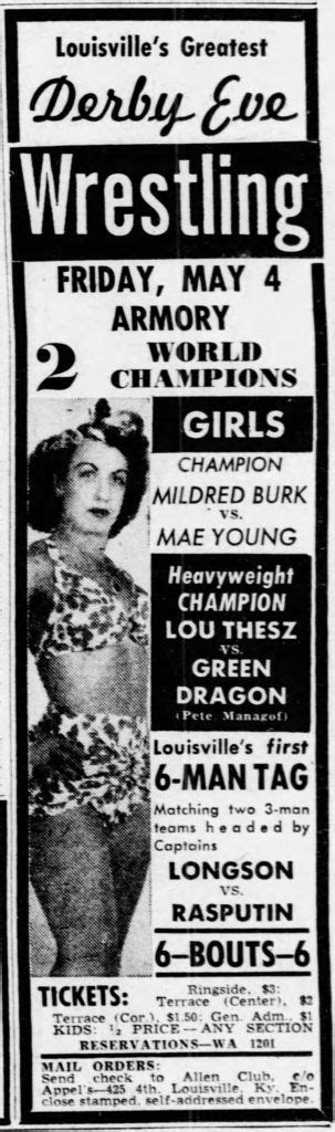 mildred burke vs May Young | Wrestling, Burke, Champion