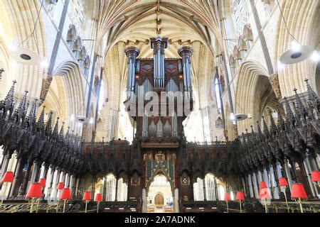 Exeter Cathedral, The Organ Stock Photo - Alamy