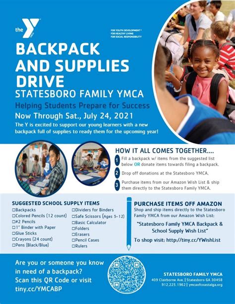 Statesboro Family YMCA Launches Backpack and School Supply Drive • The ...