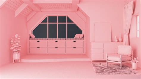Pastel pink monotone concept living room... | Premium Photo #Freepik # ...
