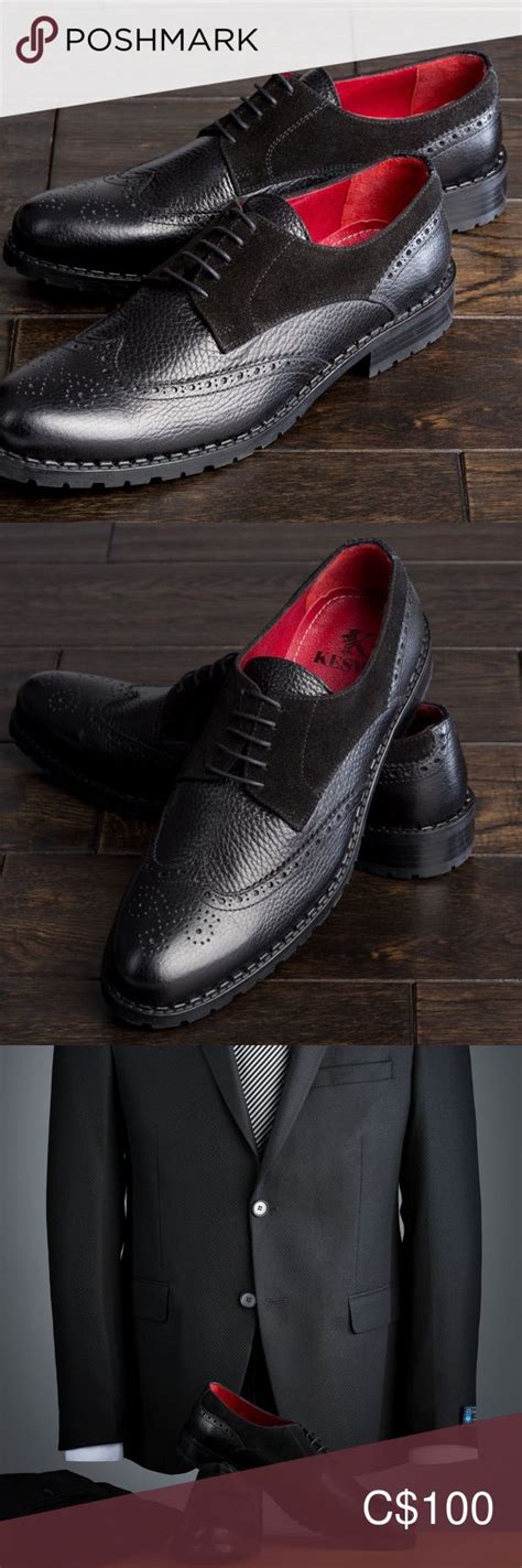 Brand new brogue leather black shoes