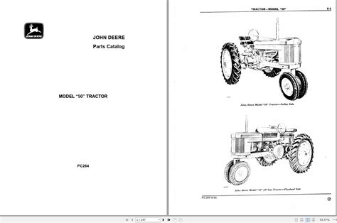 John Deere Tractor Model 50 Parts Catalog PC264