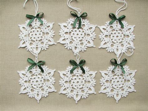 Snowflakes crochet Christmas decors Xmas tree ornaments | Etsy