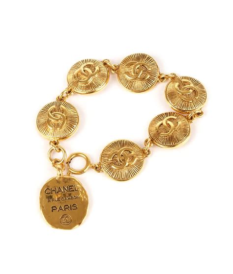 Chanel gold logo bracelet | Gadelles Vintage