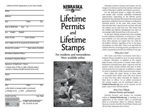 Lifetime Permits - Nebraska Game and Parks Commission