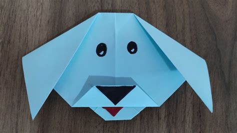 How To Fold An Easy Origami Dog Face in 2021 | Origami dog face ...