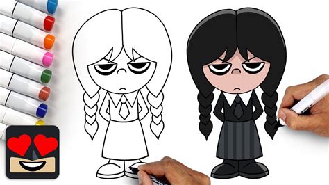 How To Draw Wednesday Addams - YouTube