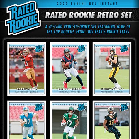 2022 Panini Instant Rated Rookie Retro Football Checklist, Set Info