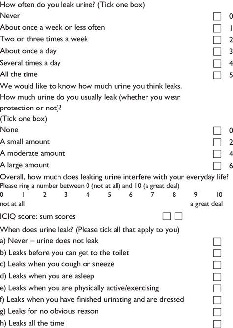 nternational Consultation on incontinence Questionnaire-Urinary... | Download Table