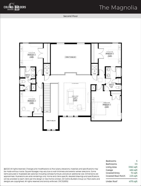 The Magnolia Custom Home Floor Plan | Collins Builders