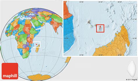 Political Location Map of Mayotte