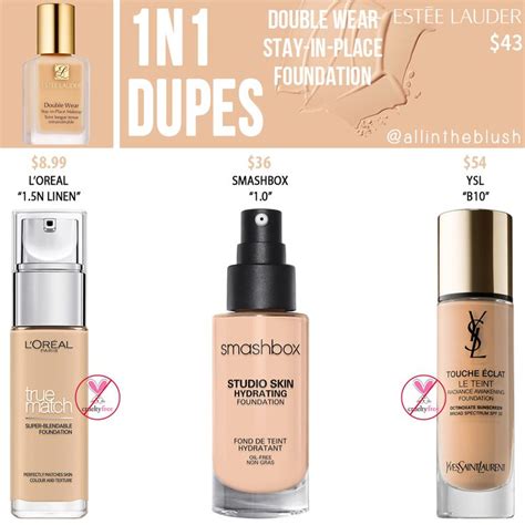 Estee Lauder 1N1 Double Wear Stay-in-Place Foundation Dupes - All In ...