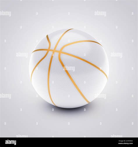 White and gold basketball on white background Stock Photo - Alamy