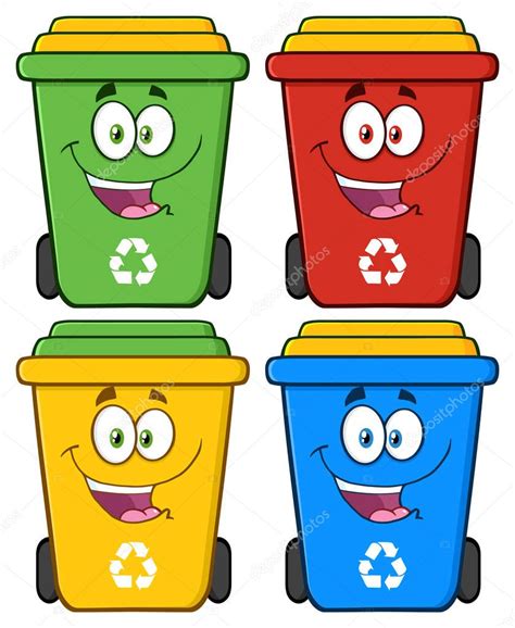 Images: recycle cartoon characters | Happy Recycle Bin Cartoon ...