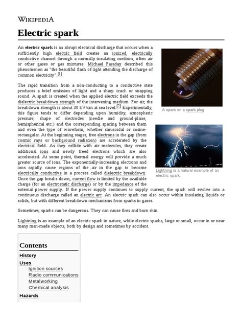 Electric Spark | PDF | Physical Chemistry | Nature