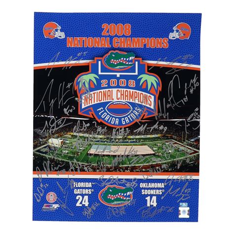 2008 Florida Gators 16x20 Photo Team-Signed by (34) with Brandon Spikes, Ryan Stamper, Tim Tebow ...