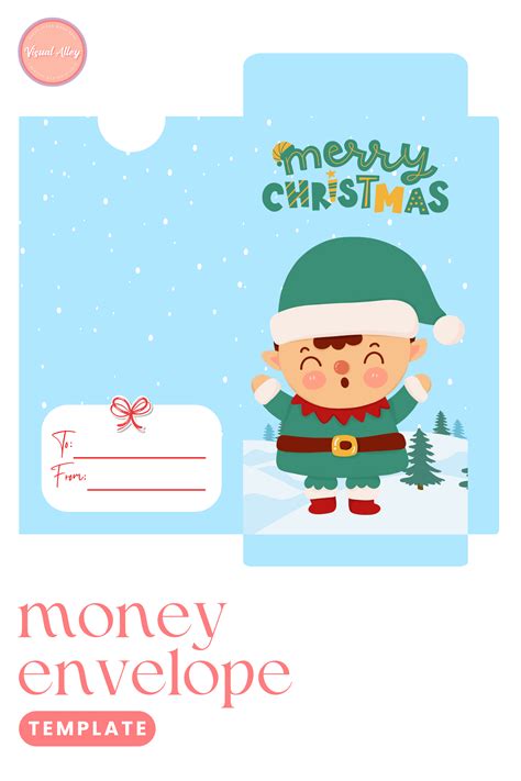 30 Christmas Money Envelope Canva Template characters Printable Envelope Cash Envelope Template ...