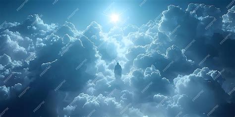 Premium Photo | Jesus Christ ascends to heaven in a cloud symbolizing ...