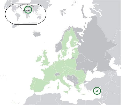 Cyprus map europe - Map of europe showing Cyprus (Southern Europe - Europe)