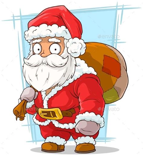 Cartoon Funny Santa Claus With Beard | Santa cartoon, Santa funny, Santa art