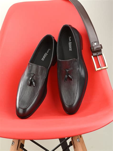 Buy San Frissco Men Textured Formal Loafers - Formal Shoes for Men 21075470 | Myntra