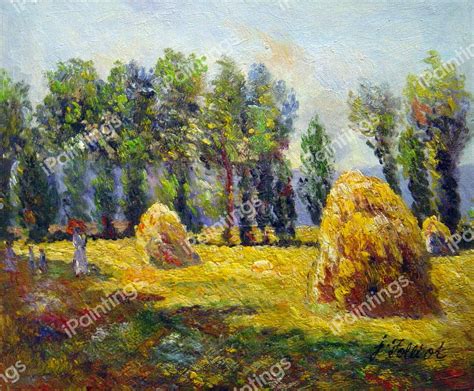 Haystacks At Giverny Painting by Claude Monet Reproduction | iPaintings.com