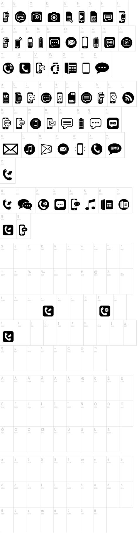 Mobile Icons Font | dafont.com