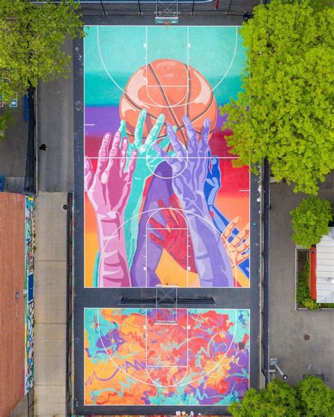 Basketball Court Murals | Public Art — Blank Walls