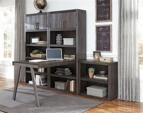 Raventown - Grayish Brown - Bookcase Desk with Bookcases - EZ Furniture Sales & Leasing