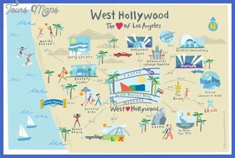 Los Angeles Map Tourist Attractions - ToursMaps.com