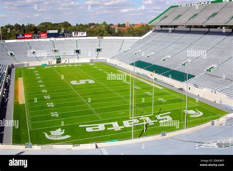 Empty Michigan State University football field or stadium Spartan ...