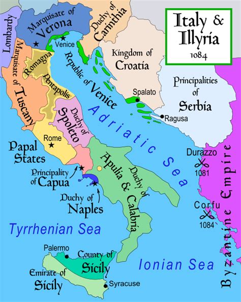 Multicoloured map of Italian peninsula, showing smaller states | Mappa dell'italia, Mappe ...