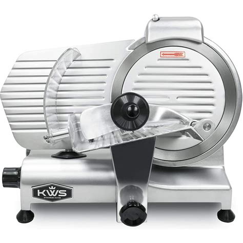 KWS Premium Commercial 320w Electric Meat Slicer 10" Stainless Steel Blade, Frozen Meat/ Cheese ...