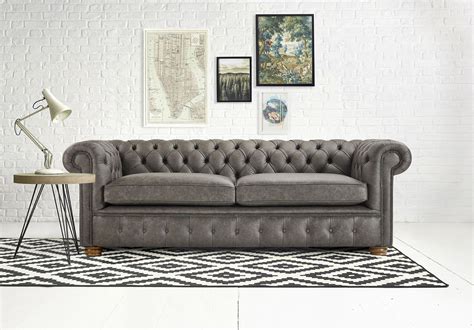 This is our London Chesterfield Sofa in Premium Grey leather. In a ...