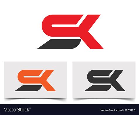 Sk logo letter design s k Royalty Free Vector Image