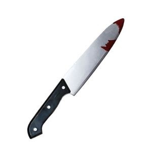 Realistic Bloody Butchers Knife Kichen Knife - Halloween Costume Weapons