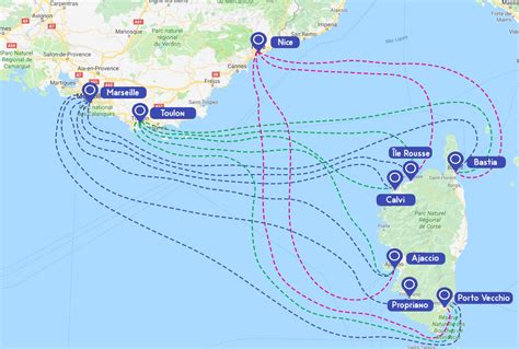 Corsica Ferry Routes Map