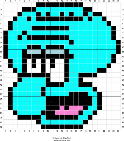 Squidward 3x3 | Minecraft pixel art, Pixel art templates, Pixel art