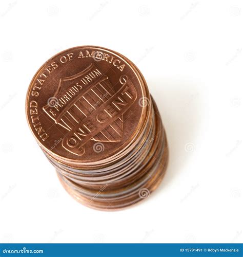 Stack of Pennies stock image. Image of stack, penny, overhead - 15791491