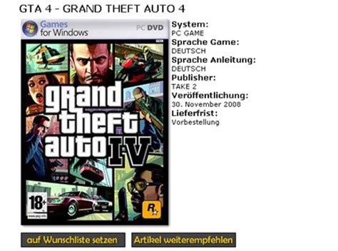 PC Version Of GTA IV In November 2008? - GameGuru