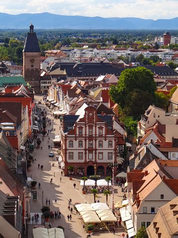 Aerial View Of The German Old Town Speyer Famous Of The Unescolisted Speyer Cathedral Stock ...